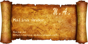Malina Andor névjegykártya
